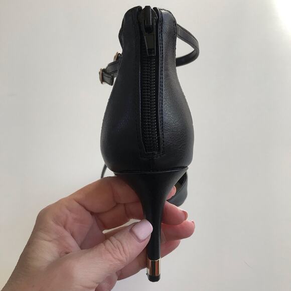 Aldo Black Strappy Shoes Heels Sandals Size 7 Torga EUC Women's Closed Toe - Picture 12 of 16